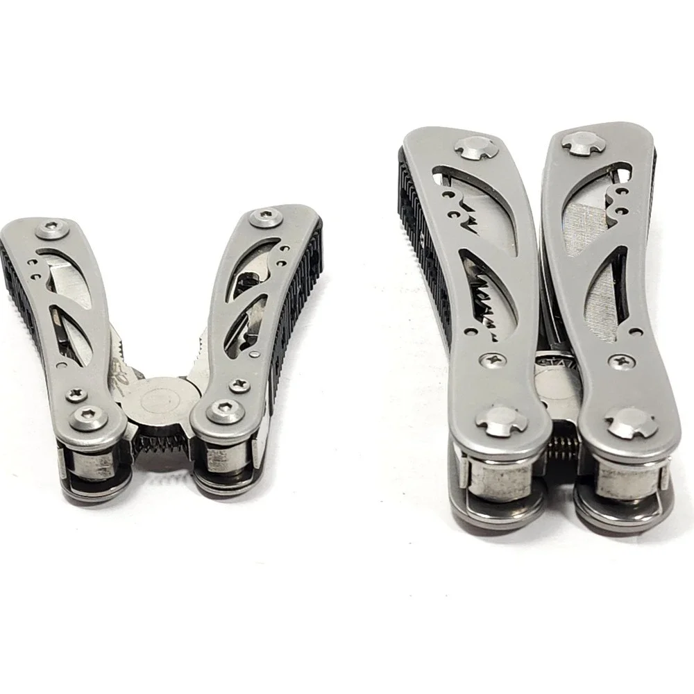 LOT of 2 Stanley 2CR Multi Tool Pliers Knife Saw Screwdriver File, Stainless